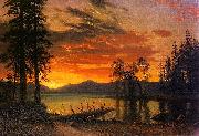Albert Bierstadt Sunset over the River oil painting reproduction